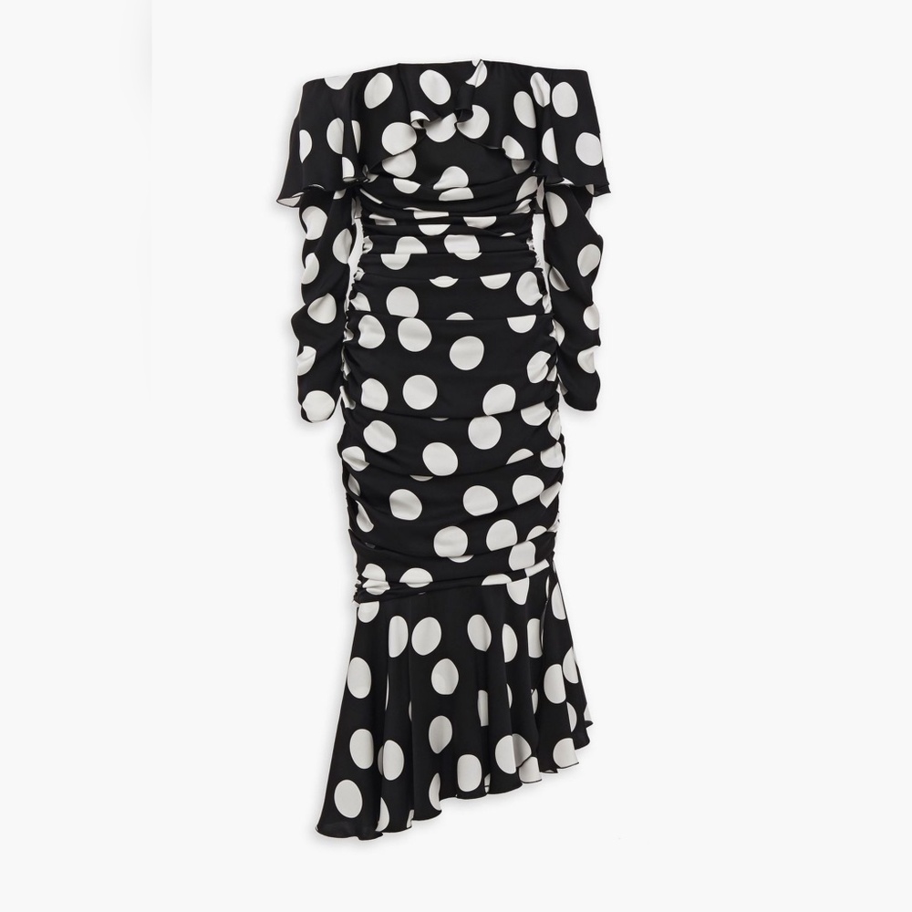 Authentic Dolce & Gabbana Runway 2019 Black and White Polka Dot Dress